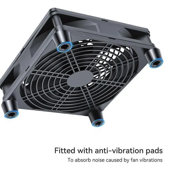 Alt view image 4 of 7 - ELUTENG USB Powered Cooling Fan 140mm with 3 Speed Adjustable Computer USB Fans 5V Quiet Mat 14cm PC Ventilator Cooling Radiator for Router, Receiver, TV Box, DVR, Xbox, PS6, PS5, Cabinet and More