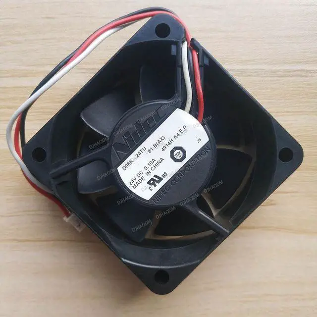 Alt view image 2 of 5 - Compatible for Nidec D06K-24TU 81 B(AX) 24V 0.10A 6025 60x60x25mm 3-Wire Cooling Fan