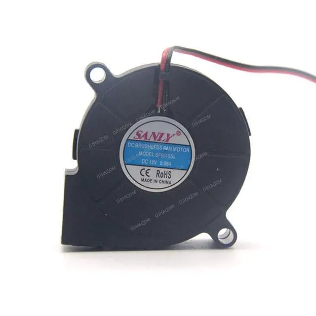 Alt view image 2 of 5 - Compatible for SANLY SF5015SL SF5015SM 12V 0.06A 5015 5CM Blower 2-Wire Cooling Fan