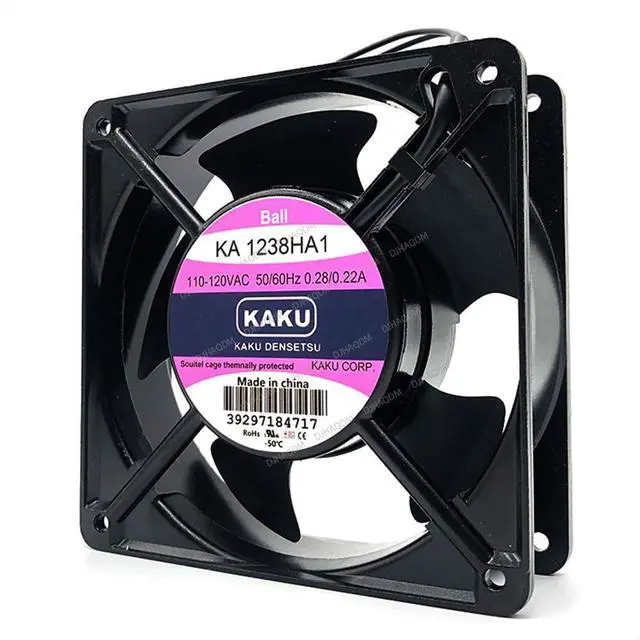 Alt view image 2 of 5 - Compatible for KAKU KA1238HA1 110V-120V 0.28A/0.22A 12038 120x120x38mm 2-Wire Cooling Fan