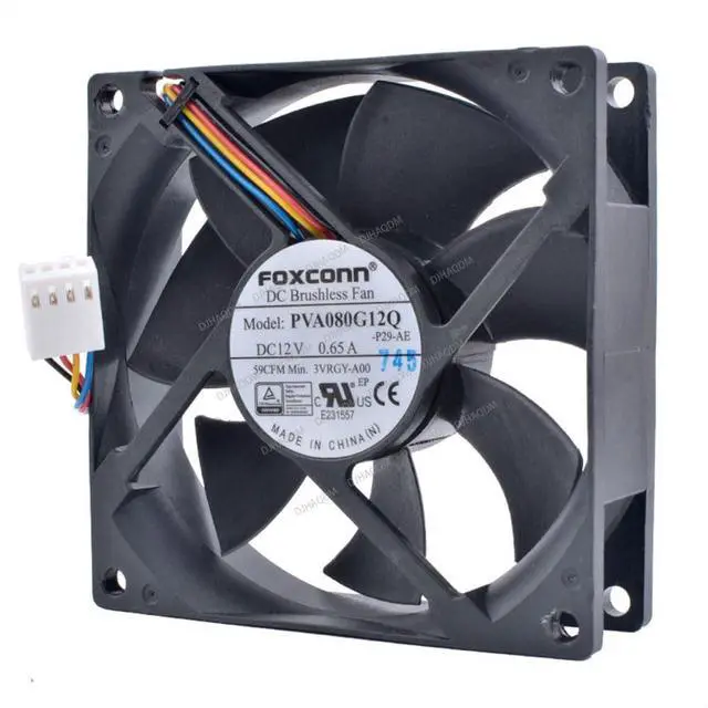 Alt view image 3 of 4 - Compatible for Foxconn PVA080G12Q 12V 0.65A 8025 80x80x25mm 4-Wire Cooling Fan