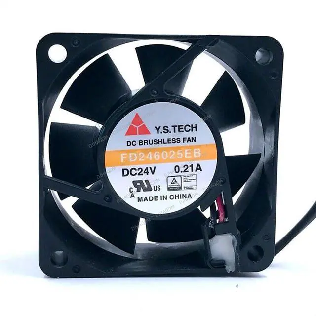 Alt view image 2 of 4 - Compatible for Y.S.TECH FD246025EB 24V 0.21A 60x60x25mm 6025 2-Wire Cooling Fan