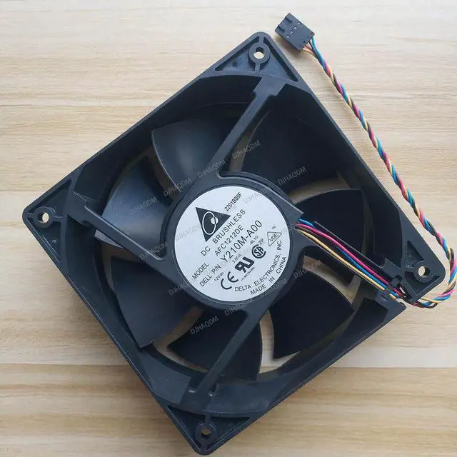 Alt view image 2 of 5 - Compatible for Delta AFC1212DE Y210M-A00-8L10 12V 3.00A 120x120x38mm 12038 4-Wire Cooling Fan