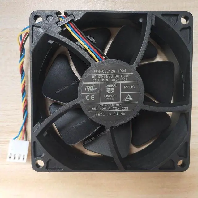 Main image of Compatible for DWPH EFH-08E12W-IP04 KCT24-A01 12V 0.70A 8025 80x80x25mm 4-Wire Cooling Fan