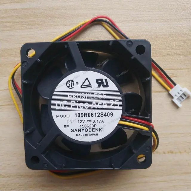 Main image of Compatible for DC Pico Ace 25 109R0612S409 12V 0.17A 6cm 6025 3-Wire Cooling Fan