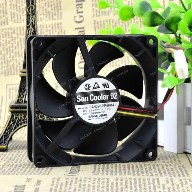 Alt view image 3 of 5 - Compatible for San Cooler 92 9AH0912P4H041 12V 0.17A 9225 92x92x25mm 4-Wire Cooling Fan