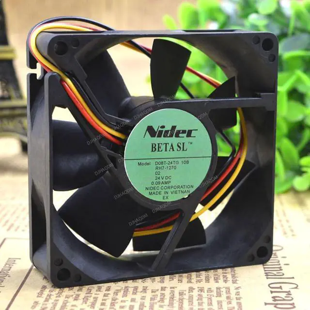 Alt view image 2 of 5 - Compatible for Nidec D08T-24TG 10B 24V 0.09A 80x80x25mm 8025 3-Wire Cooling Fan