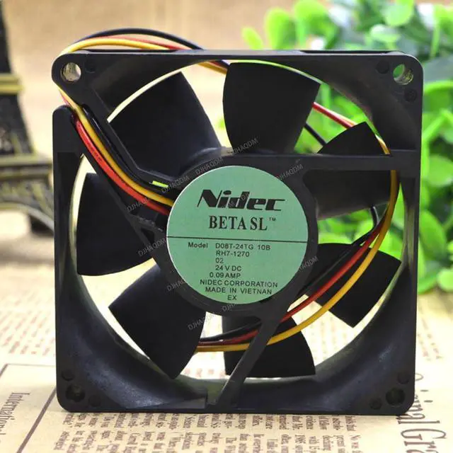 Alt view image 3 of 5 - Compatible for Nidec D08T-24TG 10B 24V 0.09A 80x80x25mm 8025 3-Wire Cooling Fan
