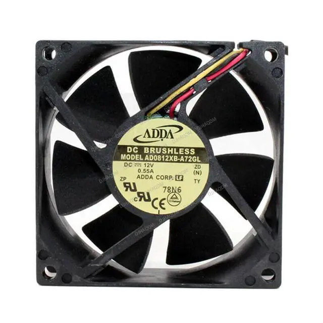 Main image of Compatible for ADDA AD0812XB-A72GL 12V 0.55A 80x80x25mm 8025 3-Wire Cooling Fan