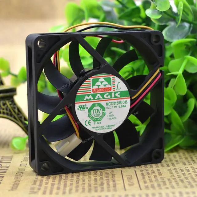 Alt view image 3 of 5 - Compatible for Magic Protechnic MGT7012UR-O15 12V 0.58A 7cm 7015 3-Wire Cooling Fan