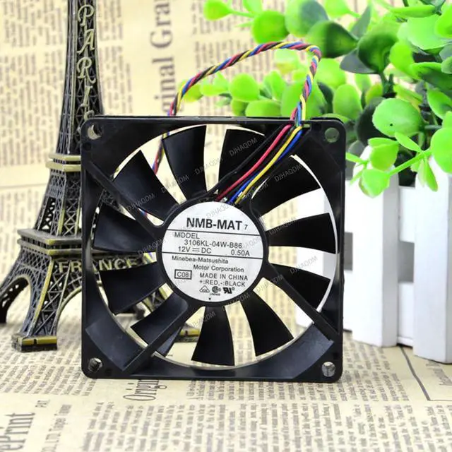 Alt view image 2 of 3 - Compatible for NMB-MAT 3106KL-04W-B86 12V 0.50A 8cm 8015 4-Wire Cooling Fan