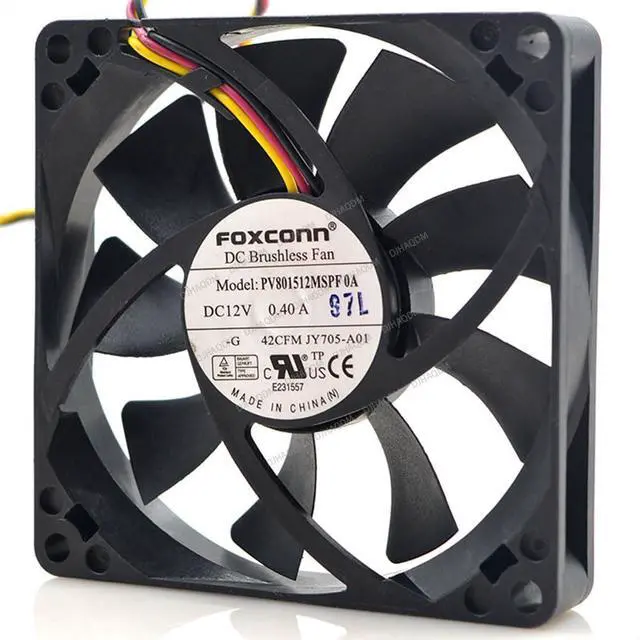 Main image of Compatible for FOXCONN PV801512MSPF 0A 12V 0.40A 8015 8cm 3-Wire Cooling Fan