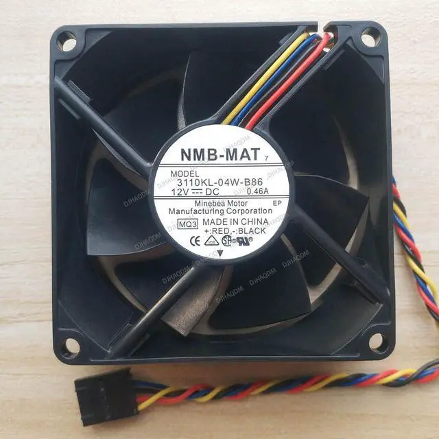 Main image of Compatible for NMB-MAT 3110KL-04W-B86 12V 0.46A 8025 4-Wire Cooling Fan