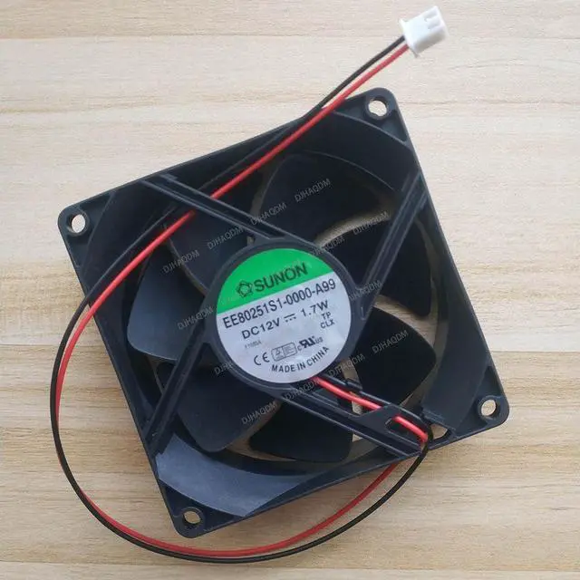 Alt view image 2 of 5 - Compatible for SUNON EE80251S1-0000-A99 12V 1.7W 8025 80x80x25mm 2-Wire Cooling Fan