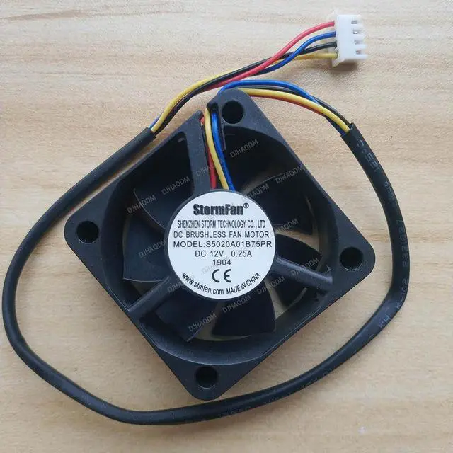 Alt view image 2 of 5 - Compatible for StormFan S5020A01B75PR 12V 0.25A 5020 50x50x20mm 4-Wire Cooling Fan