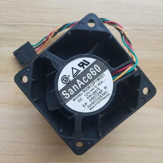 Alt view image 2 of 5 - Compatible for SanAce60 9G0612P1M051 12V 0.35A U8679 6038 60x60x38mm 6038 4-Wire Cooling Fan