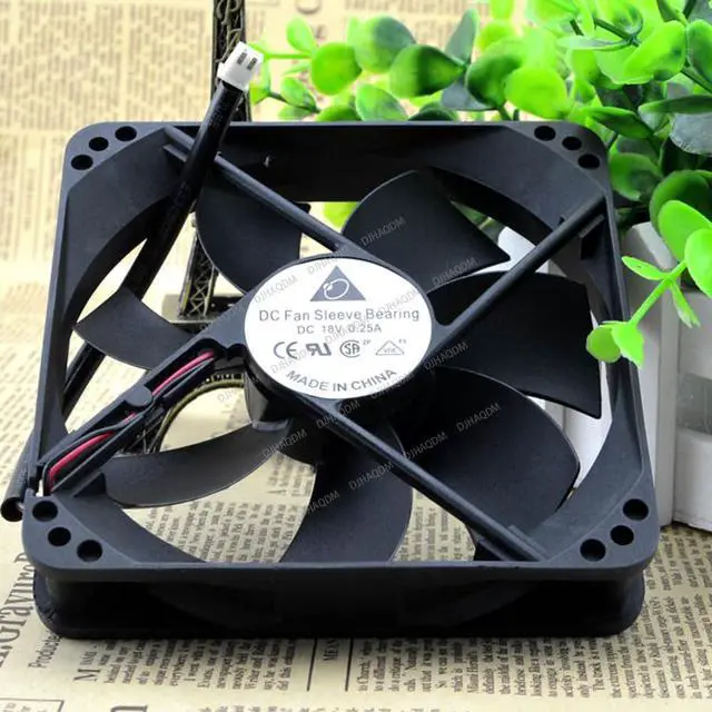 Alt view image 4 of 4 - Compatible for Delta 18V 0.25A 12025 12cm 2-Wire Cooling Fan