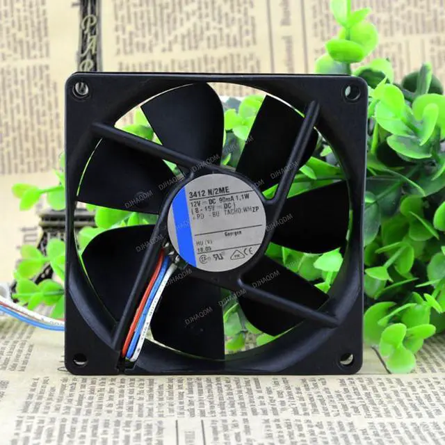 Alt view image 3 of 5 - Compatible for TYP 3412 N/2ME 12V 1.1W 90mA 3-Wire Cooling Fan