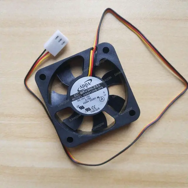 Alt view image 2 of 5 - Compatible for ADDA AD0512HB-G76 12V 0.15A 50x50x10mm 3-Wire Cooling Fan