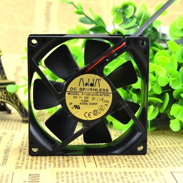Alt view image 2 of 5 - Compatible for ADDA AD0812HS-A70GL 12V 0.25A 8025 2-Wire Cooling Fan
