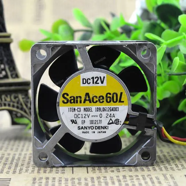 Alt view image 2 of 5 - Compatible for San Ace 60L 109L0612G4D03 12V 0.24A 3-Wire Cooling Fan
