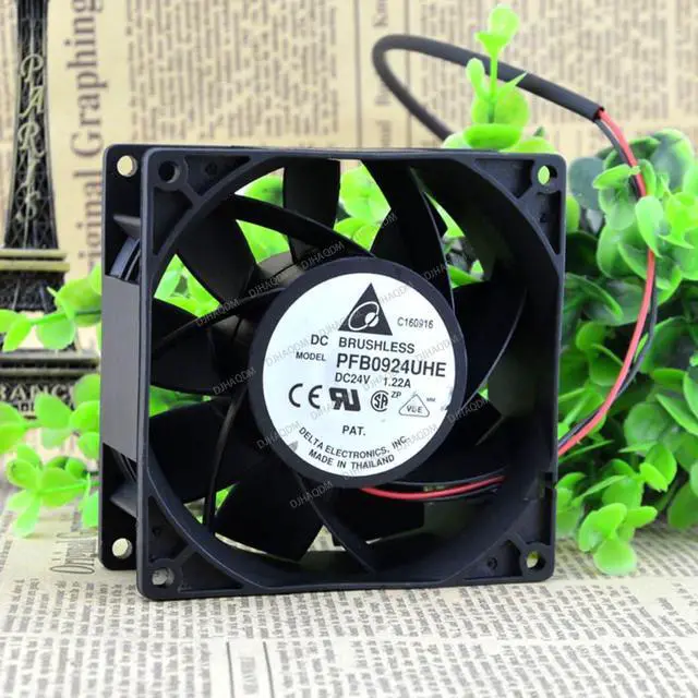 Alt view image 2 of 5 - Compatible for Delta PFB0924UHE 24V 1.22A 92x92x38mm 9238 2-Wire Cooling Fan