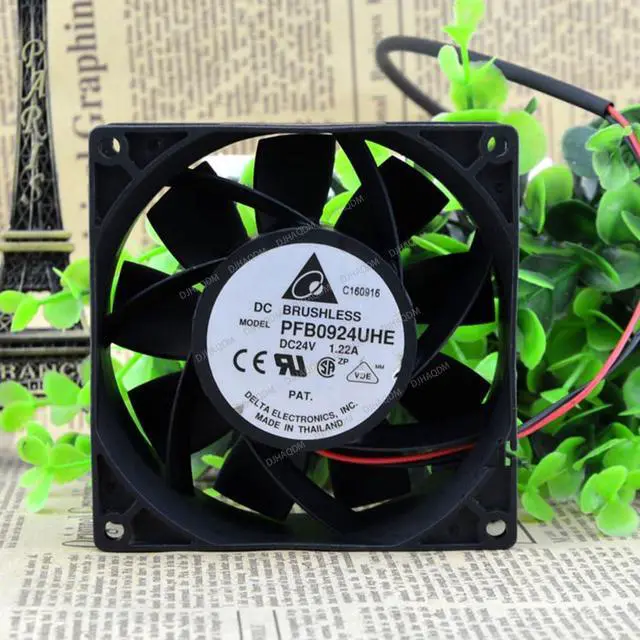 Alt view image 3 of 5 - Compatible for Delta PFB0924UHE 24V 1.22A 92x92x38mm 9238 2-Wire Cooling Fan