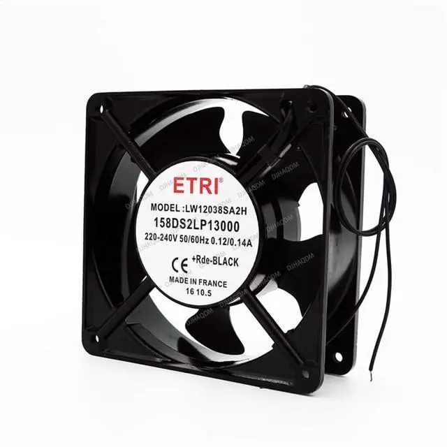 Alt view image 2 of 5 - Compatible for ETRI LW12038SA2H 158DS2LP13000 220V 0.12-0.14A 120x120x38mm 2-Wire Cooling Fan