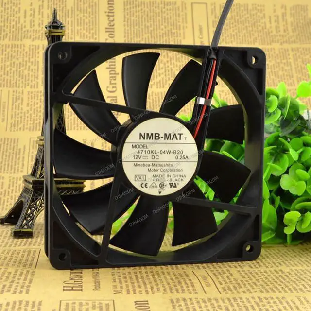 Alt view image 5 of 5 - Compatible for NMB-MAT 4710KL-04W-B20 12V 0.25A 12025 12cm 2-Wire Cooling Fan