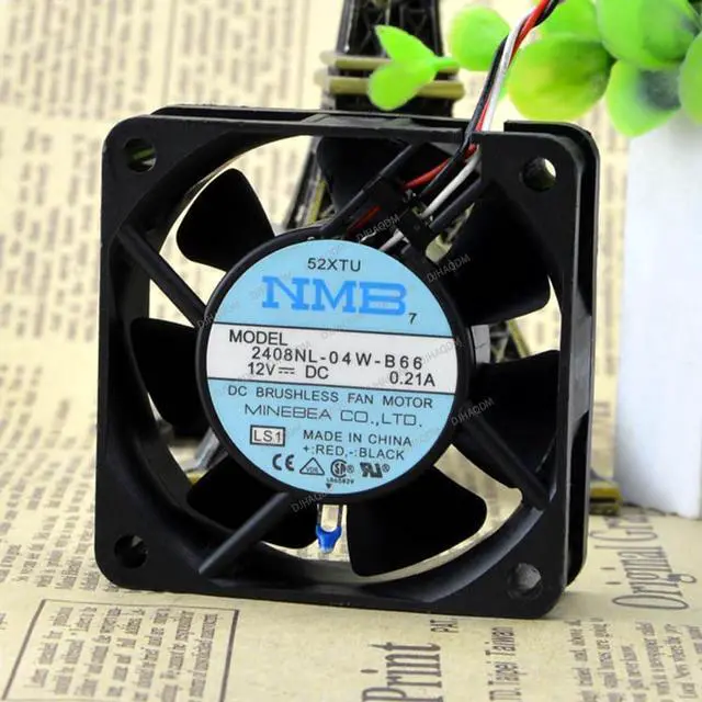 Main image of Compatible for NMB 2408NL-04W-B66 12V 0.21A 60x60x20mm 3-Wire Cooling Fan