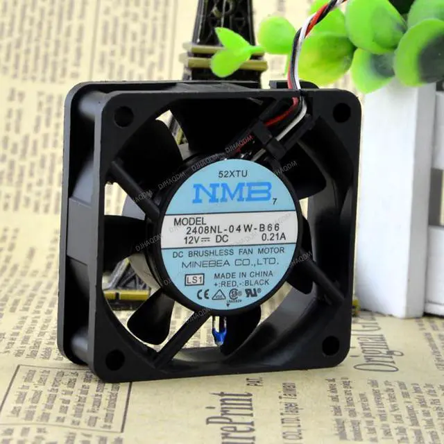 Alt view image 3 of 5 - Compatible for NMB 2408NL-04W-B66 12V 0.21A 60x60x20mm 3-Wire Cooling Fan