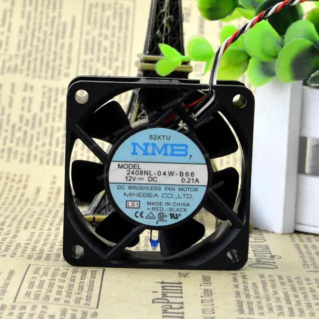 Alt view image 2 of 5 - Compatible for NMB 2408NL-04W-B66 12V 0.21A 60x60x20mm 3-Wire Cooling Fan