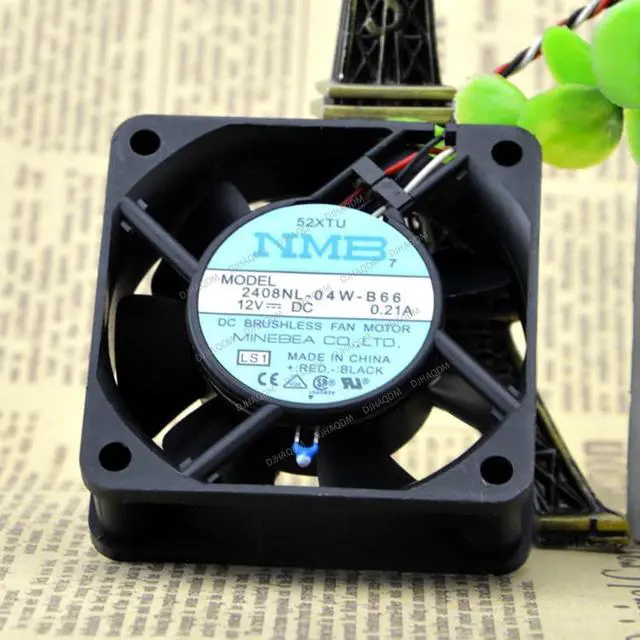 Alt view image 4 of 5 - Compatible for NMB 2408NL-04W-B66 12V 0.21A 60x60x20mm 3-Wire Cooling Fan
