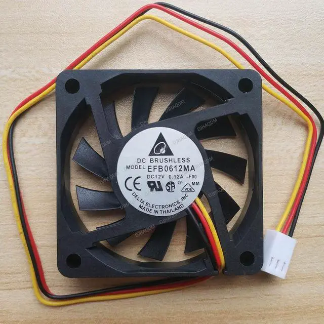 Main image of Compatible for Delta EFB0612MA 12V 0.12A 6cm 60x60x10mm 6010 3-Wire Cooling Fan