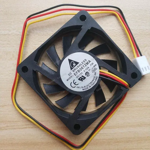 Alt view image 2 of 5 - Compatible for Delta EFB0612MA 12V 0.12A 6cm 60x60x10mm 6010 3-Wire Cooling Fan