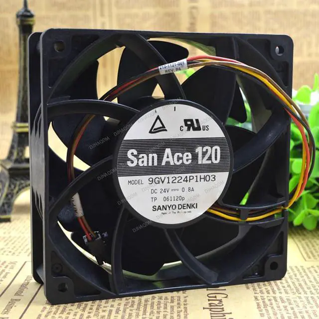 Alt view image 3 of 5 - Compatible for SANYO San Ace 120 9GV1224P1H03 24V 0.8A 12cm 12038 4-Wire Cooling Fan