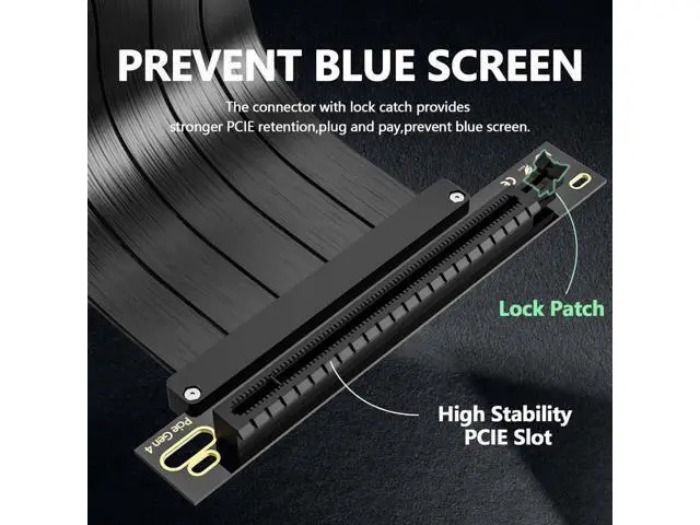Alt view image 3 of 7 - PCI-E 4.0 X16 Riser Cable 200mm, 90 Degree High Speed Flexible Extension Adapter, EMI Shielded 30AWG TPE Sleeved PCIe Extender Backward Compatible