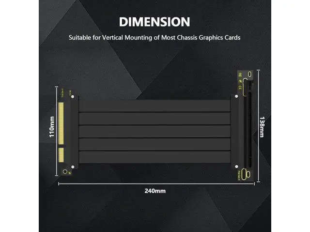 Alt view image 4 of 7 - PCI-E 4.0 X16 Riser Cable 200mm, 90 Degree High Speed Flexible Extension Adapter, EMI Shielded 30AWG TPE Sleeved PCIe Extender Backward Compatible