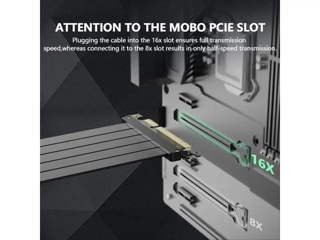 Alt view image 7 of 7 - PCI-E 4.0 X16 Riser Cable 200mm, 90 Degree High Speed Flexible Extension Adapter, EMI Shielded 30AWG TPE Sleeved PCIe Extender Backward Compatible