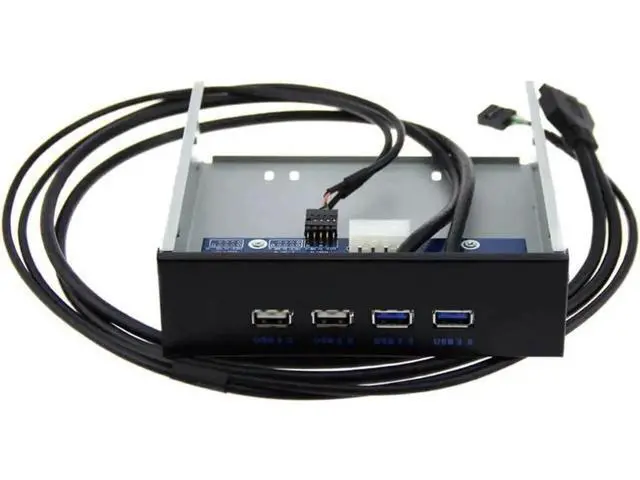 Alt view image 2 of 6 - 5.25 Inch PC Case Front Panel 4-Port USB Hub, 2 USB3.0 + 2 USB2.0 with 2.6FT Extension Cable to Motherboard USB Header
