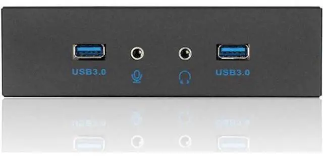Main image of 5.25 Inch PC Front Panel USB Hub, 2 USB3.0 Ports with HD Audio & Mic Jack, 2.6FT 20Pin USB Splitter Cable for Desktop Case Expansion