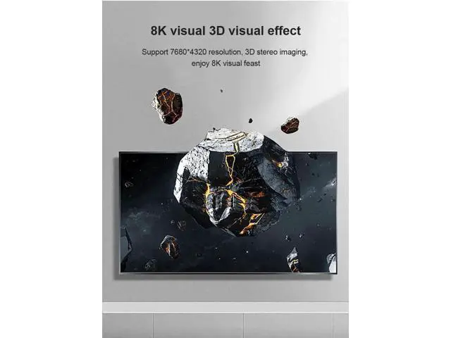 Alt view image 4 of 6 - 3.3FT/1M Fiber Optic HDMI 2.1 Cable, 8K@60Hz 4K@120Hz 48Gbps Cord Supports eARC HDR10 HDCP 2.2/2.3 3D for Xbox PS5 Apple TV PC