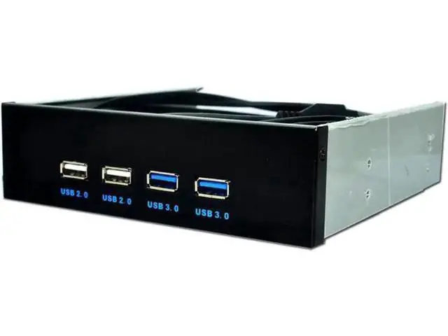 Alt view image 6 of 6 - 5.25 Inch PC Case Front Panel 4-Port USB Hub, 2 USB3.0 + 2 USB2.0 with 2.6FT Extension Cable to Motherboard USB Header