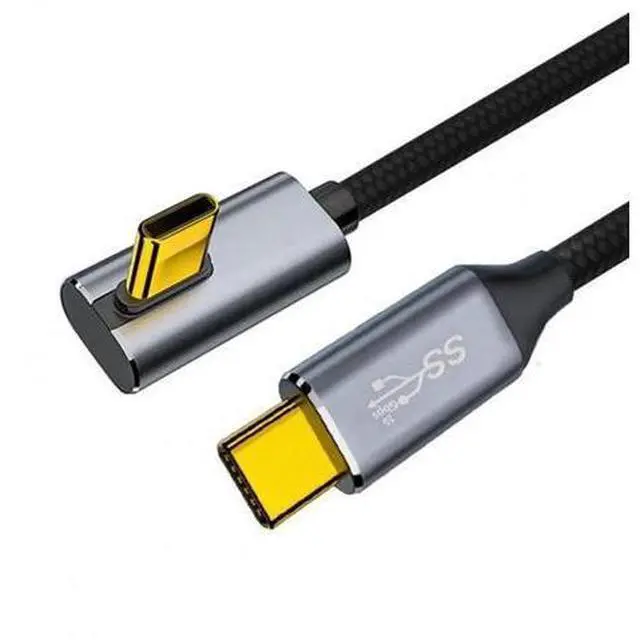 Main image of 300cm Low Profile Angled USB-C to USB-C Cable, 10Gbps Gen2 Data, 100W 20V 5A Fast Charging for Laptops, Tablets & Phones
