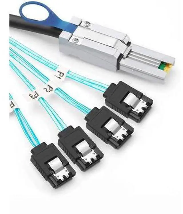 Main image of 2M SFF-8088 Mini SAS 26Pin Male to 4 SATA 7Pin Female Breakout Cable, 6.6FT Server RAID Controller to SATA Hard Drive Backplane Cable