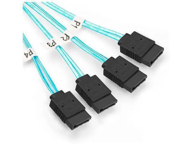 Alt view image 5 of 6 - 2M SFF-8088 Mini SAS 26Pin Male to 4 SATA 7Pin Female Breakout Cable, 6.6FT Server RAID Controller to SATA Hard Drive Backplane Cable