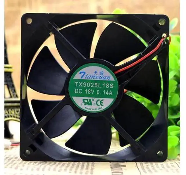 Main image of TX9025L18S DC 18V 0.14A 90x90x25mm Refrigerator Thermostat Cabinet Cooling Fan