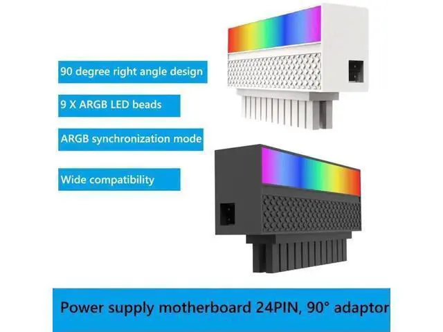 Alt view image 3 of 3 - 9-LED 5V 3-Pin ARGB PSU Cable Connectors, Compatible with Aura Sync, PC Modding Mount Accessories