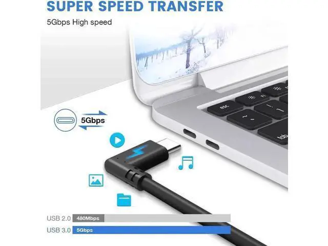 Alt view image 6 of 7 - 13FT/4M USB-A to USB-C Cable, 10Gbps High Speed Link Cable for Oculus Quest, Steam VR, Fast Charging & Data Sync