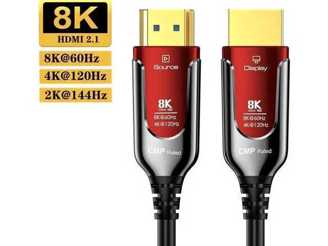 Main image of 1M 8K Fiber Optic HDMI 2.1 Cable 48Gbps Plenum Rated, Supports 8K60 4K120 144Hz eARC HDR HDCP 2.3 Compatible with PS5 Roku TV Blu-Ray